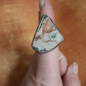 New Unique Jasper Antique Design 925 Silver Ring.